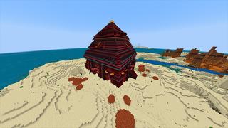 Screenshot of the Minecraft Bedrock Marketplace product Fire Pyramid created by Odyssey Builds.