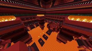 Screenshot of the Minecraft Bedrock Marketplace product Fire Pyramid created by Odyssey Builds.