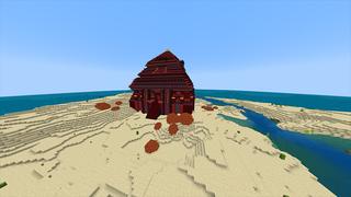Screenshot of the Minecraft Bedrock Marketplace product Fire Pyramid created by Odyssey Builds.