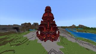 Screenshot of the Minecraft Bedrock Marketplace product Fire Temple created by Odyssey Builds.