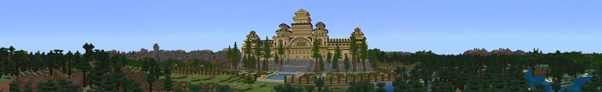 Panorama of the Minecraft Bedrock Marketplace product Golden Palace created by Odyssey Builds.