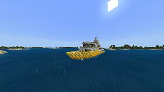 Screenshot of the Minecraft Bedrock Marketplace product Golden Yacht created by Odyssey Builds.