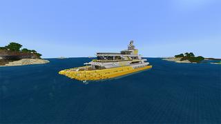 Screenshot of the Minecraft Bedrock Marketplace product Golden Yacht created by Odyssey Builds.