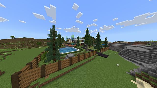 Screenshot of the Minecraft Bedrock Marketplace product Hacked Mansion created by Odyssey Builds.