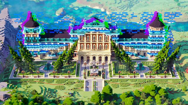 Thumbnail of the Minecraft Bedrock Marketplace product Hacked Palace created by Odyssey Builds.