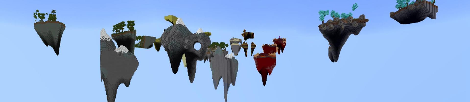 Panorama of the Minecraft Bedrock Marketplace product Hacked Skyblock created by Odyssey Builds.