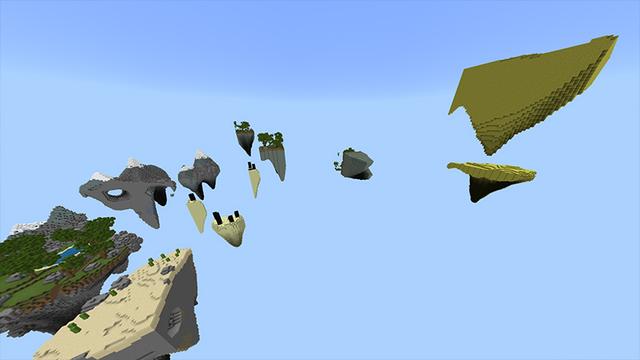 Screenshot of the Minecraft Bedrock Marketplace product Hacked Skyblock created by Odyssey Builds.