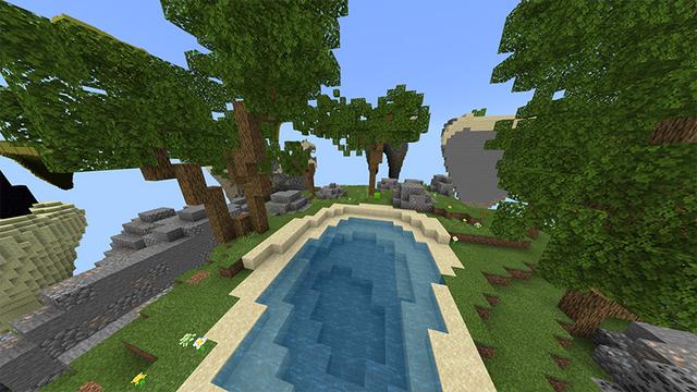 Screenshot of the Minecraft Bedrock Marketplace product Hacked Skyblock created by Odyssey Builds.