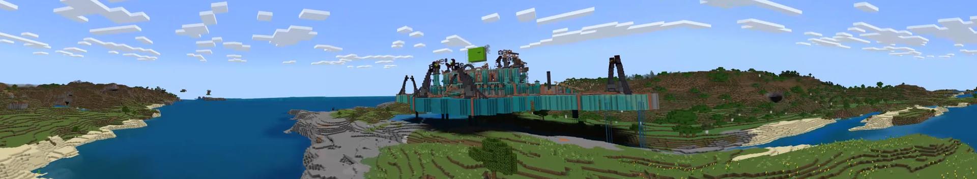 Panorama of the Minecraft Bedrock Marketplace product Hacked Temple created by Odyssey Builds.