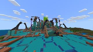 Screenshot of the Minecraft Bedrock Marketplace product Hacked Temple created by Odyssey Builds.