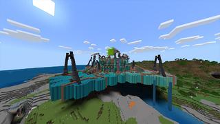 Screenshot of the Minecraft Bedrock Marketplace product Hacked Temple created by Odyssey Builds.