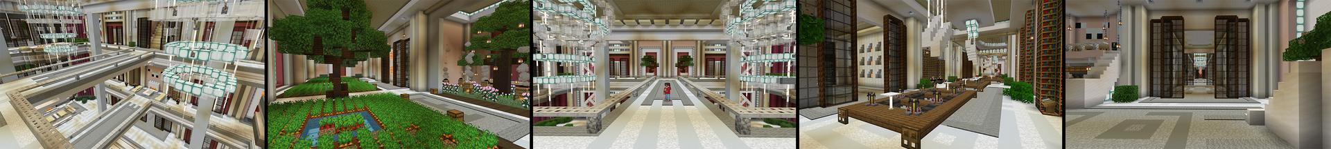 Panorama of the Minecraft Bedrock Marketplace product Hidden Pig Bunker created by Odyssey Builds.