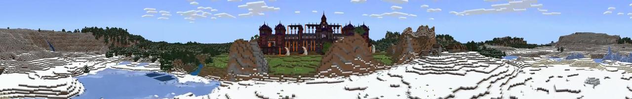 Panorama of the Minecraft Bedrock Marketplace product Lava Castle created by Odyssey Builds.