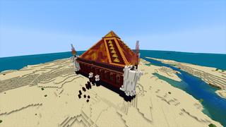 Screenshot of the Minecraft Bedrock Marketplace product Lava Pyramid created by Odyssey Builds.