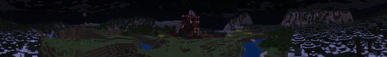 Panorama of the Minecraft Bedrock Marketplace product Lava Temple created by Odyssey Builds.