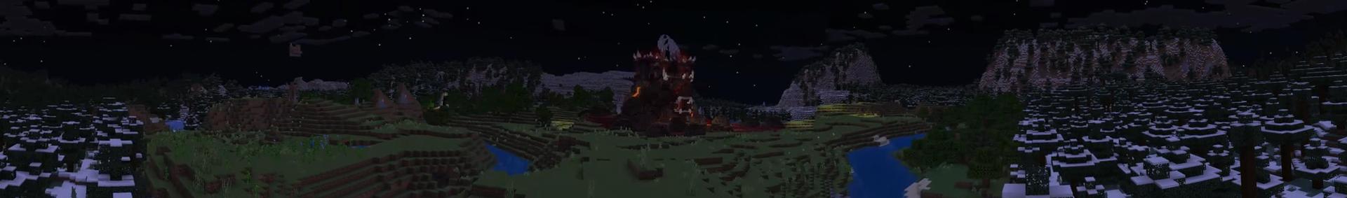 Panorama of the Minecraft Bedrock Marketplace product Lava Temple created by Odyssey Builds.