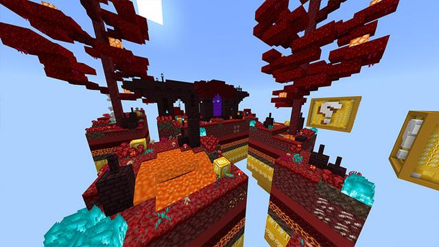 Screenshot of the Minecraft Bedrock Marketplace product Lucky Block Skyblock created by Odyssey Builds.