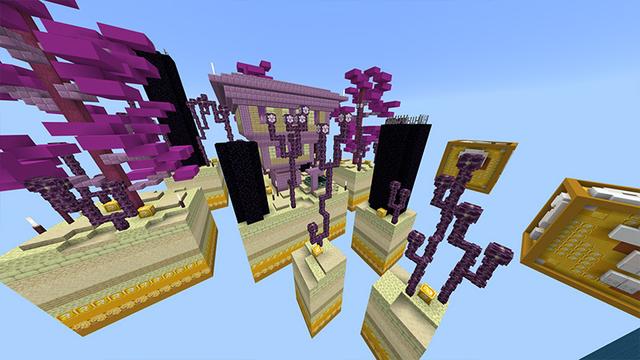 Screenshot of the Minecraft Bedrock Marketplace product Lucky Block Skyblock created by Odyssey Builds.