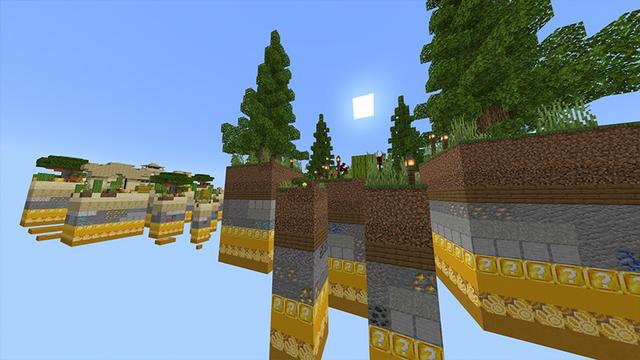 Screenshot of the Minecraft Bedrock Marketplace product Lucky Block Skyblock created by Odyssey Builds.