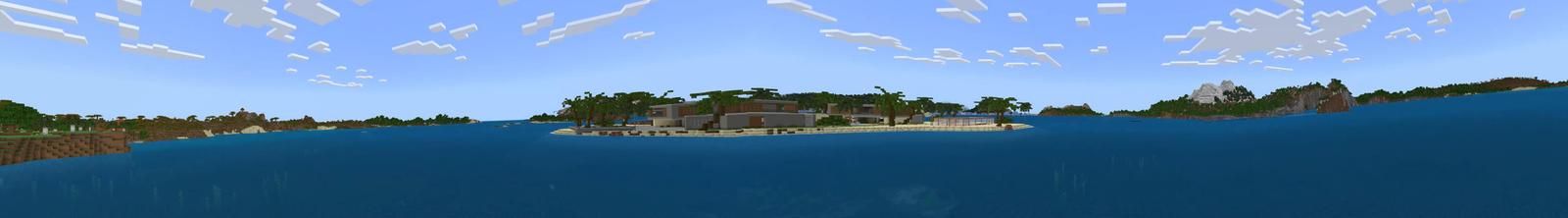 Panorama of the Minecraft Bedrock Marketplace product Luxury Dubai Mansion created by Odyssey Builds.