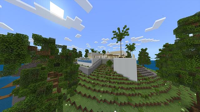 Screenshot of the Minecraft Bedrock Marketplace product Luxury Island Mansion created by Odyssey Builds.