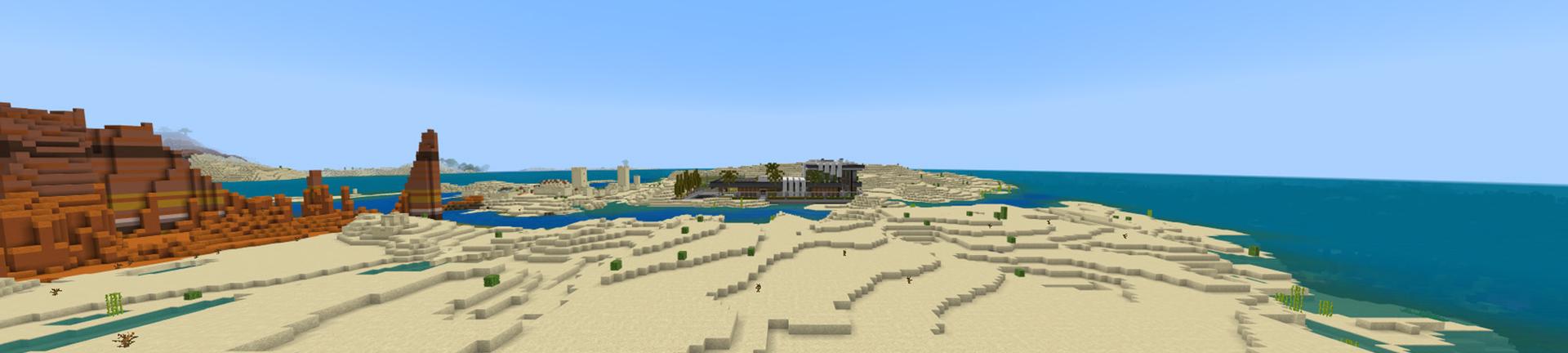 Panorama of the Minecraft Bedrock Marketplace product Luxury Mansion created by Odyssey Builds.