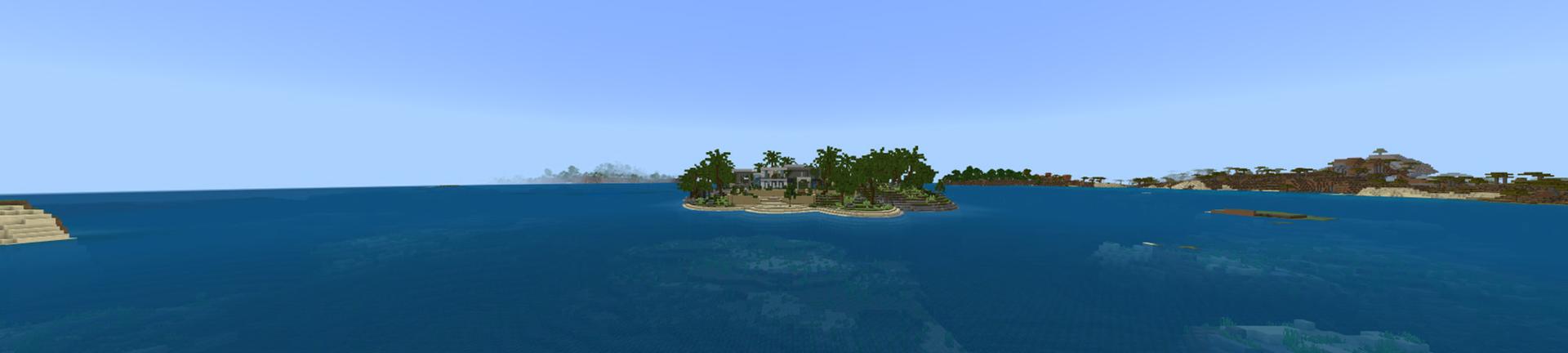 Panorama of the Minecraft Bedrock Marketplace product Luxury Millionaire Mansion created by Odyssey Builds.