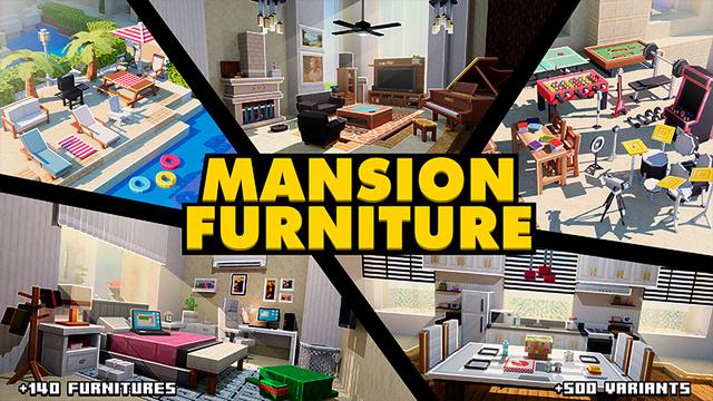 Thumbnail of the Minecraft Bedrock Marketplace product Mansion Furniture created by Odyssey Builds.
