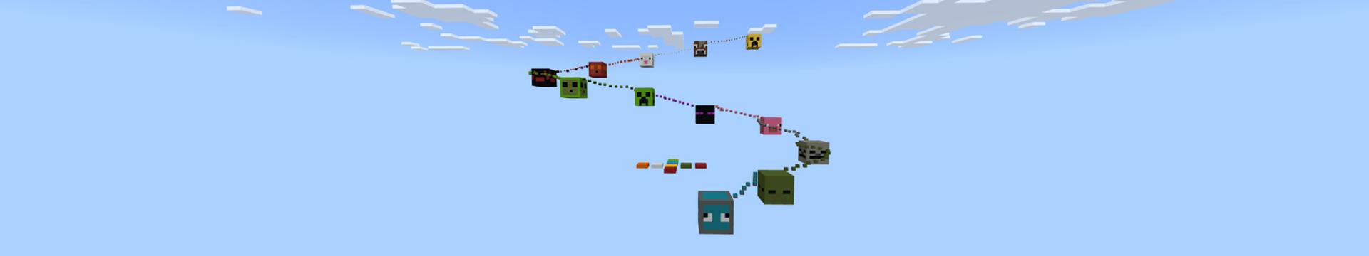 Panorama of the Minecraft Bedrock Marketplace product Mob Head Parkour created by Odyssey Builds.
