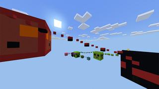 Screenshot of the Minecraft Bedrock Marketplace product Mob Head Parkour created by Odyssey Builds.