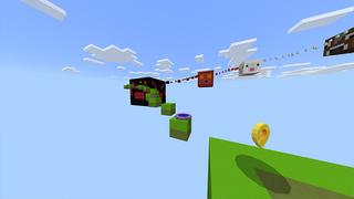 Screenshot of the Minecraft Bedrock Marketplace product Mob Head Parkour created by Odyssey Builds.