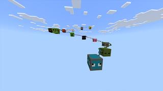 Screenshot of the Minecraft Bedrock Marketplace product Mob Head Parkour created by Odyssey Builds.