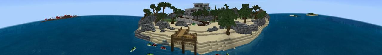 Panorama of the Minecraft Bedrock Marketplace product Modern Diamond Mansion created by Odyssey Builds.