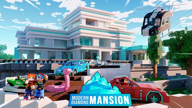 Thumbnail of the Minecraft Bedrock Marketplace product Mansión Diamante Moderno created by Odyssey Builds.