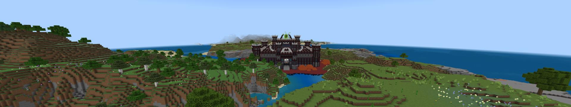 Panorama of the Minecraft Bedrock Marketplace product Nether Castle created by Odyssey Builds.