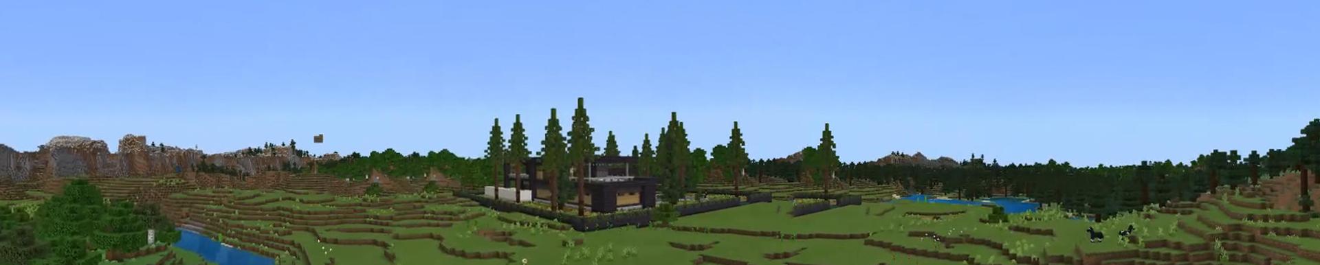 Panorama of the Minecraft Bedrock Marketplace product Netherite Mansion created by Odyssey Builds.