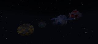 Panorama of the Minecraft Bedrock Marketplace product OP Planets created by Odyssey Builds.