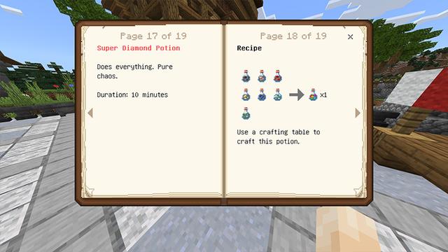 Screenshot of the Minecraft Bedrock Marketplace product Ore Potions created by Odyssey Builds.