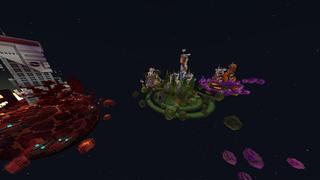 Screenshot of the Minecraft Bedrock Marketplace product Survie des planètes created by Odyssey Builds.