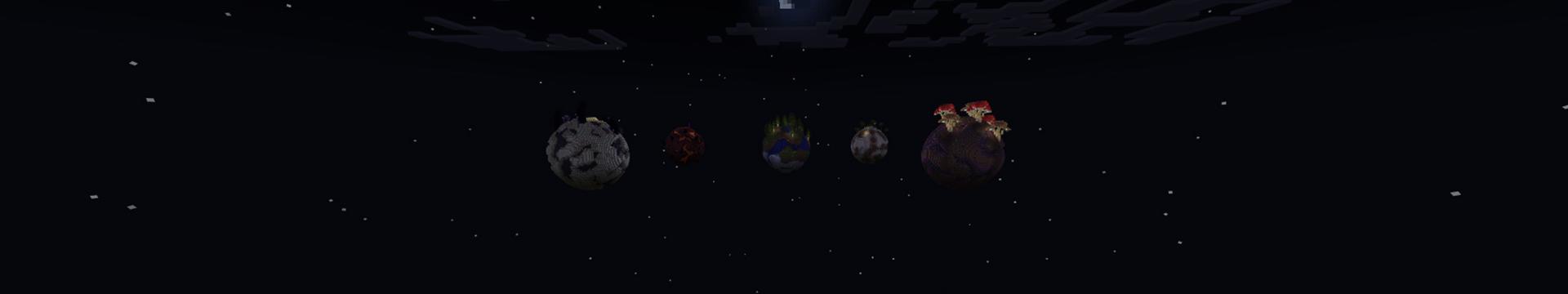 Panorama of the Minecraft Bedrock Marketplace product Planets created by Odyssey Builds.