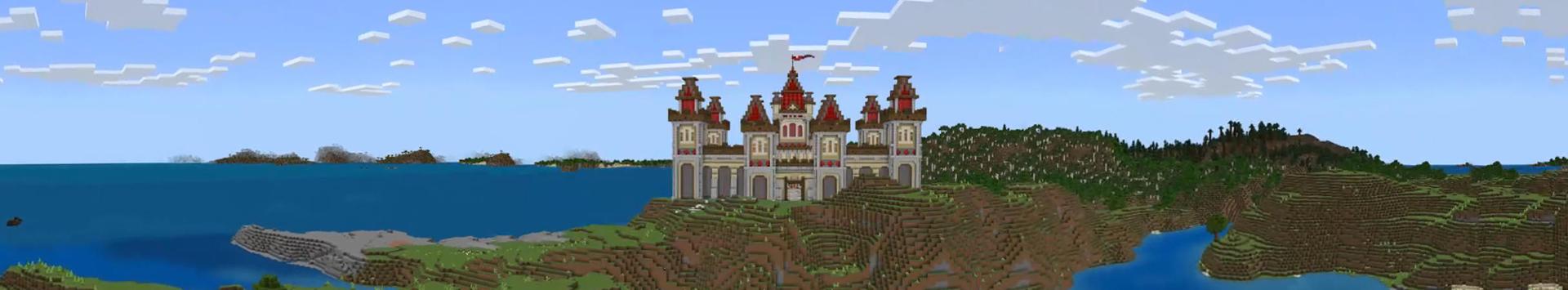 Panorama of the Minecraft Bedrock Marketplace product Redstone Castle created by Odyssey Builds.