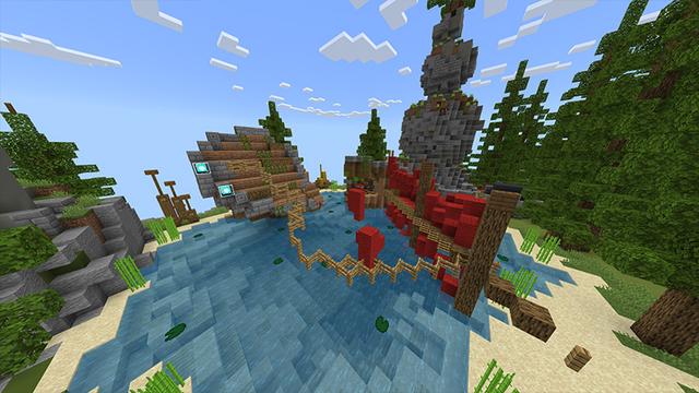 Screenshot of the Minecraft Bedrock Marketplace product Shipwreck Skyblock created by Odyssey Builds.