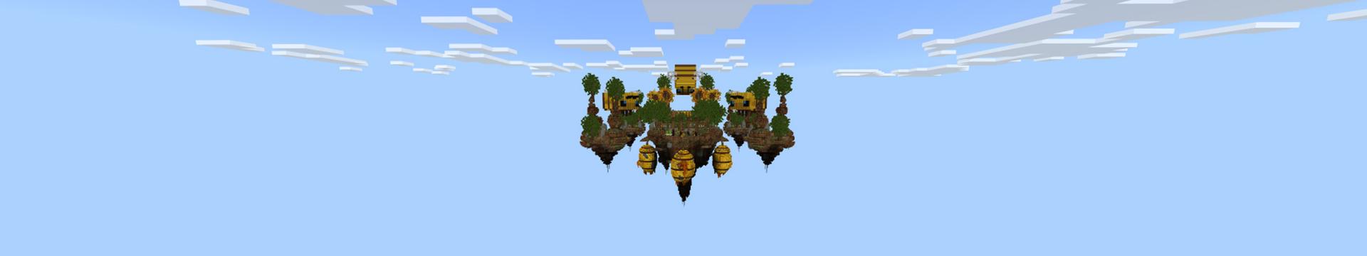Panorama of the Minecraft Bedrock Marketplace product Sky BEElock created by Odyssey Builds.