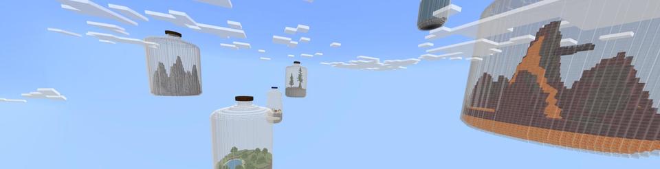 Panorama of the Minecraft Bedrock Marketplace product Skyblock: Bottles created by Odyssey Builds.