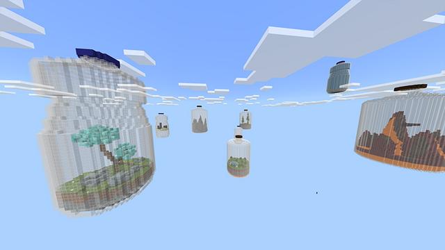 Screenshot of the Minecraft Bedrock Marketplace product Skyblock: Bottles created by Odyssey Builds.