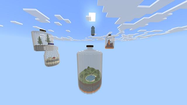 Screenshot of the Minecraft Bedrock Marketplace product Skyblock: Bottles created by Odyssey Builds.