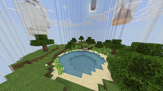Screenshot of the Minecraft Bedrock Marketplace product Skyblock: Bottles created by Odyssey Builds.