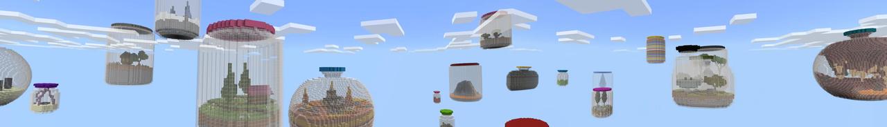 Panorama of the Minecraft Bedrock Marketplace product Skyblock Jars created by Odyssey Builds.