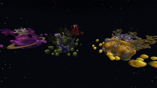 Screenshot of the Minecraft Bedrock Marketplace product Skyblock Planets created by Odyssey Builds.