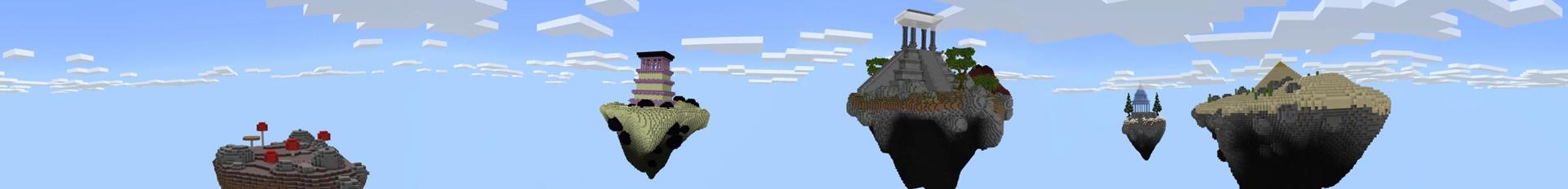 Panorama of the Minecraft Bedrock Marketplace product Skyblock Temples created by Odyssey Builds.